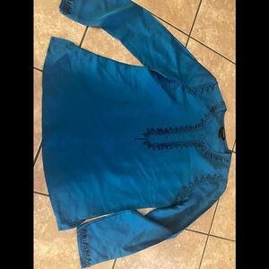 Studio G 8 Embellished Silk Top Blouse